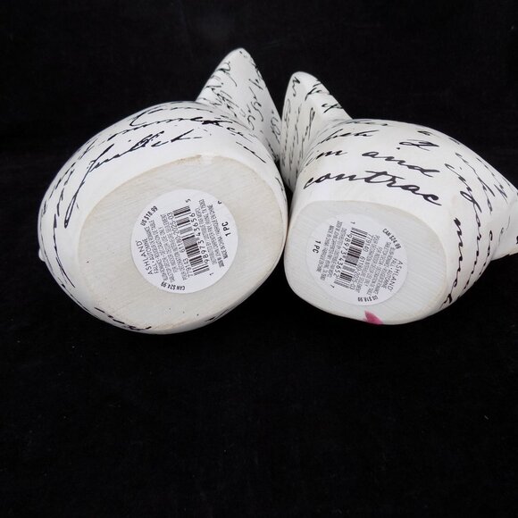Set of 2 Ashland Black White Cursive Words Bird Blush Romance Decor New w/Flaws - Picture 11 of 12